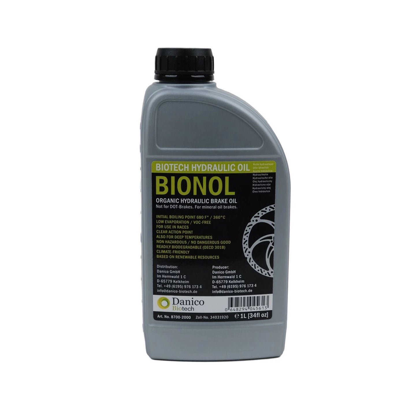 Danico Biotech Bionol Mineralöl 1000ml für Hydraulische Bremsen