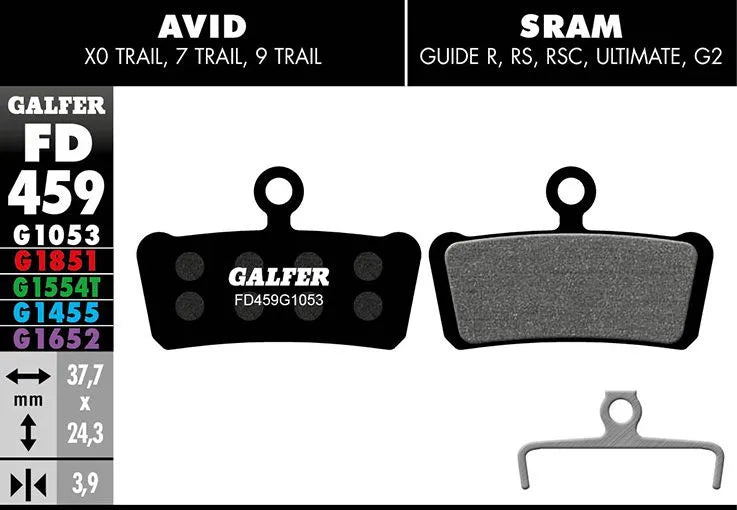 GALFER-PRO-Bremsbelaege-SRAM-AVID-X0-Trail-7Trail-9Trail-GuideR-RS-RSC