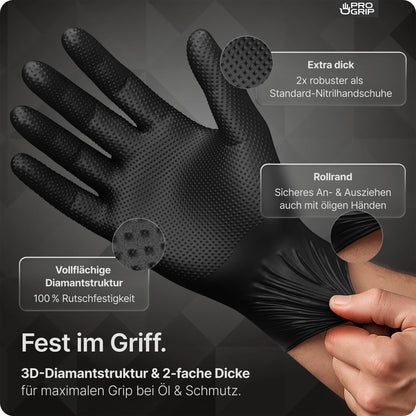PROGRIP Nitril Diamond Black Einmalhandschuhe