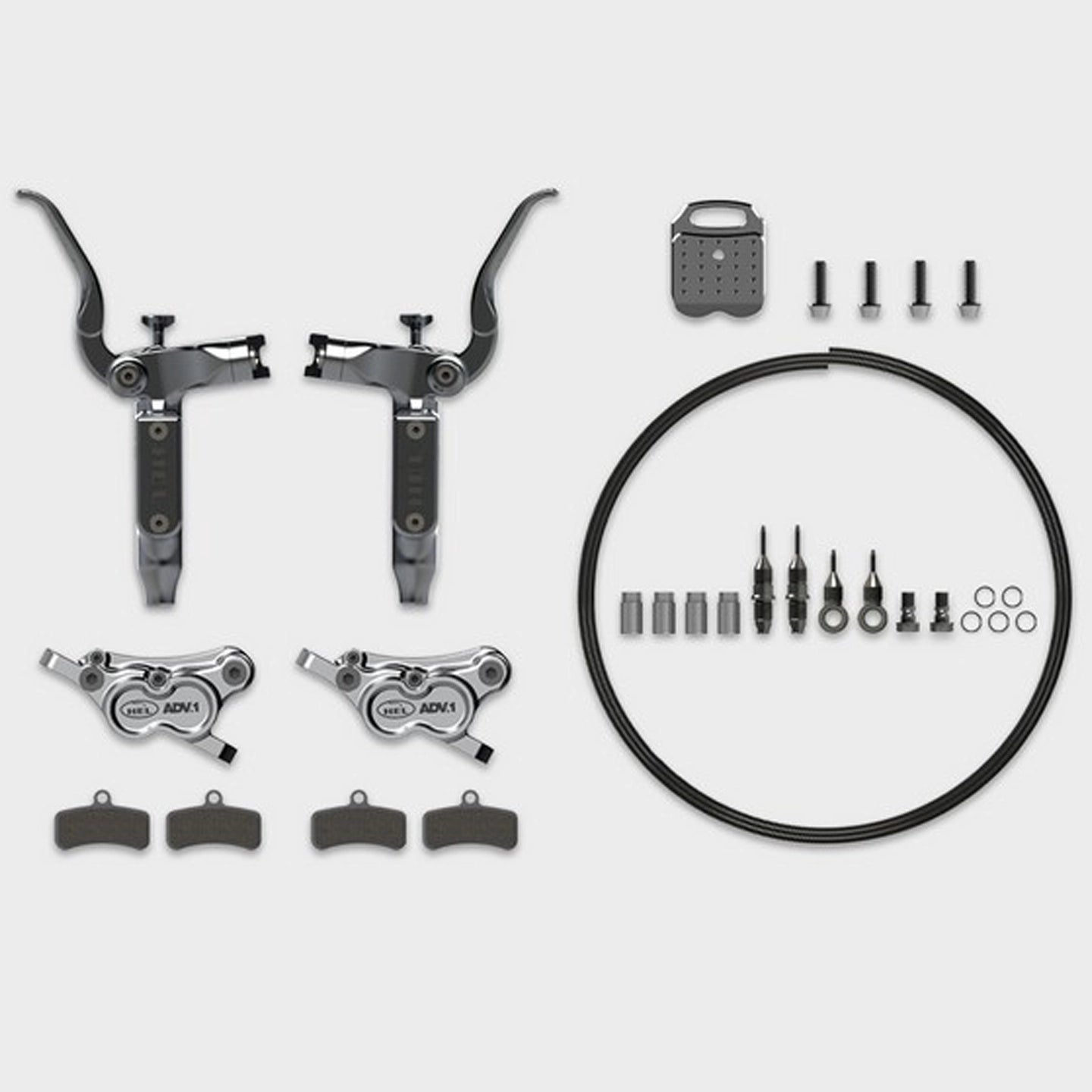 HEL Advocate 4-Piston Hydraulic Disc Brake System Komplett Set - Pure Billet